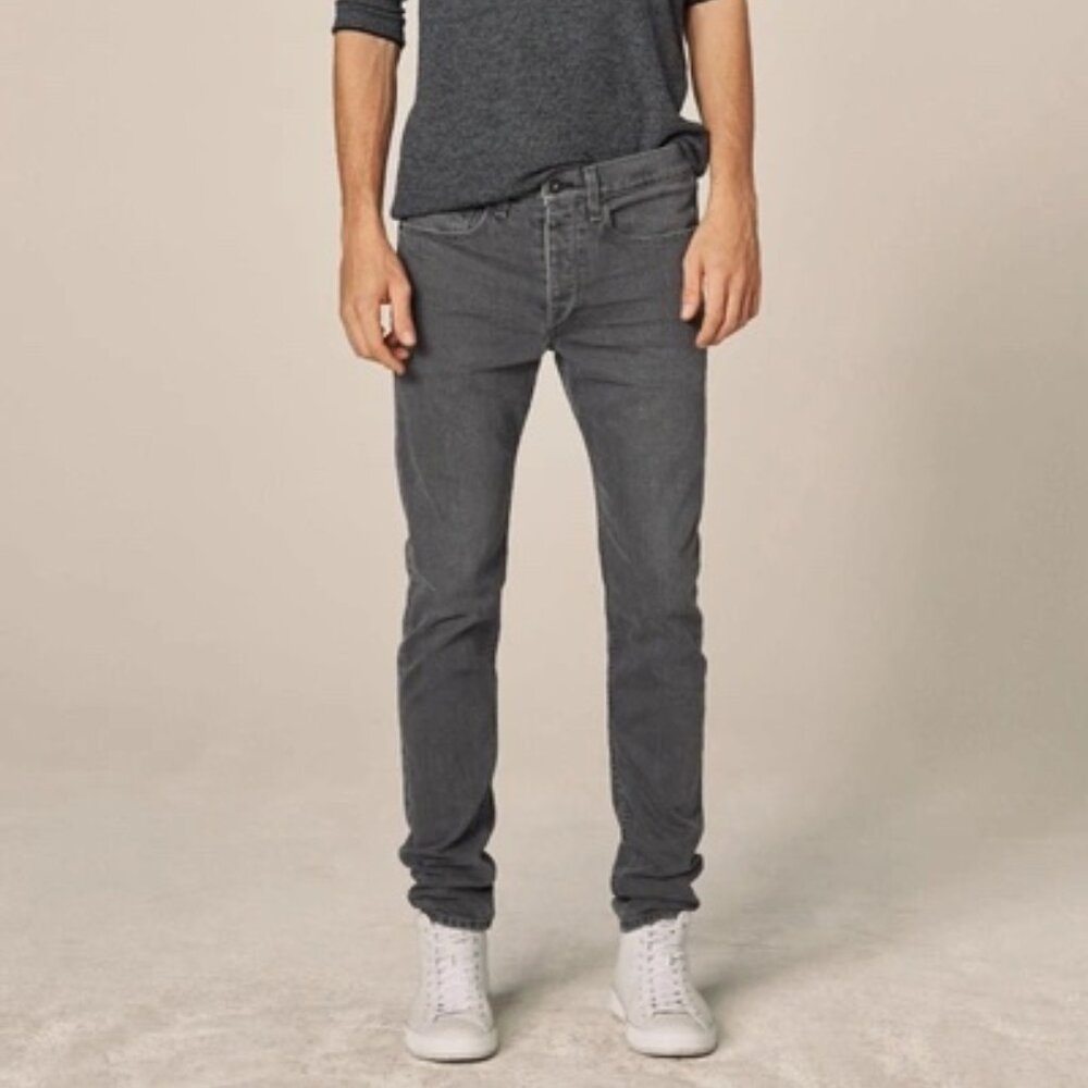Rag & Bone Standard Issue Fit 1 Extra Slim Jeans Vesuvio Wash Gray Size 34 EUC - Picture 1 of 12